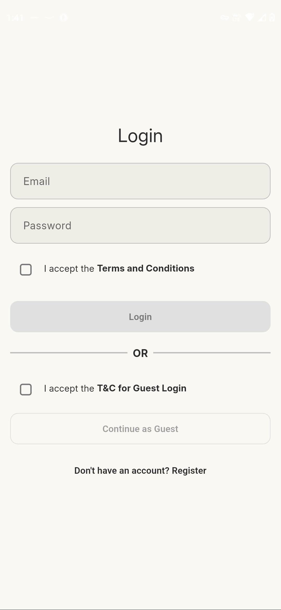Xpense Pro buyer login screen